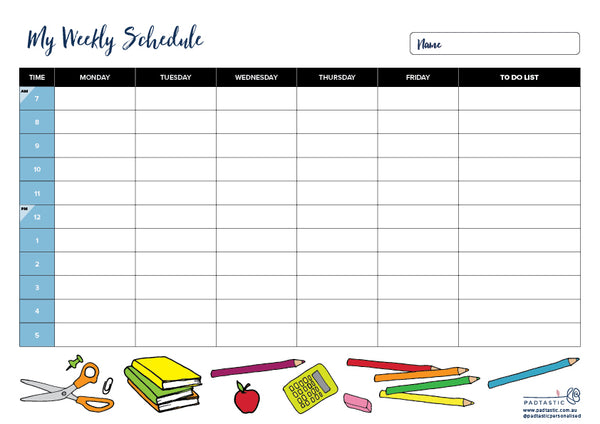 Mon-Fri Schedule [School Themed]