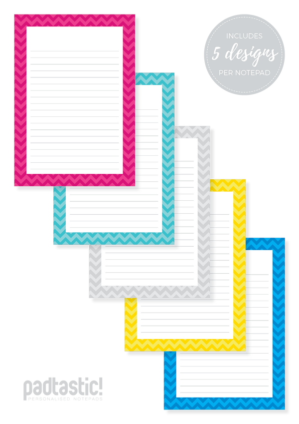 Chevron Mixed Design Notepad [Lined]