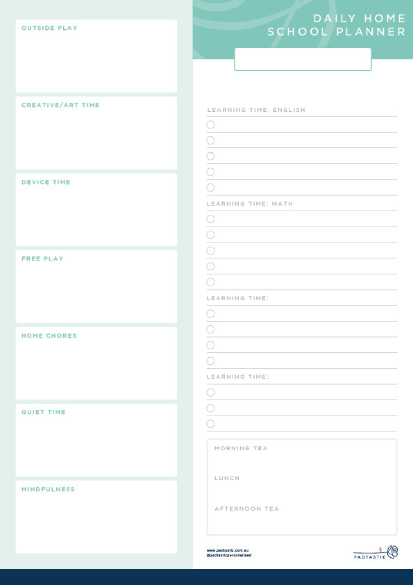 Daily Home School Planner