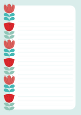 Flowers Mixed Design Notepad [Lined]